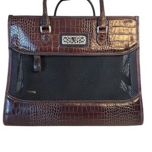 Brighton croc embossed leather cat or dog bag
